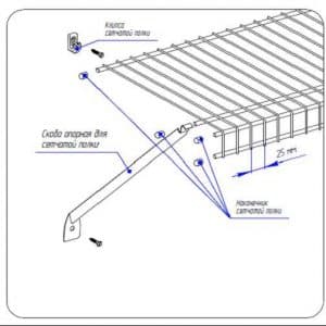 Монтаж сетчатых полок